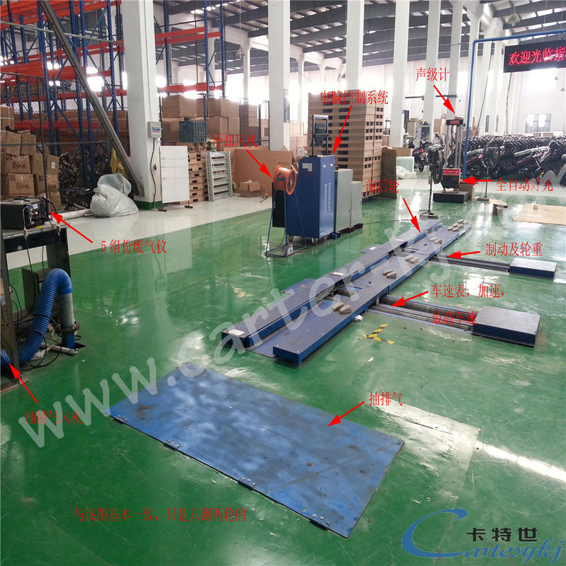 Linha de Teste de Motocicleta com Motor de 10kW para Teste Preciso de Velocidade de Frenagem e Carga