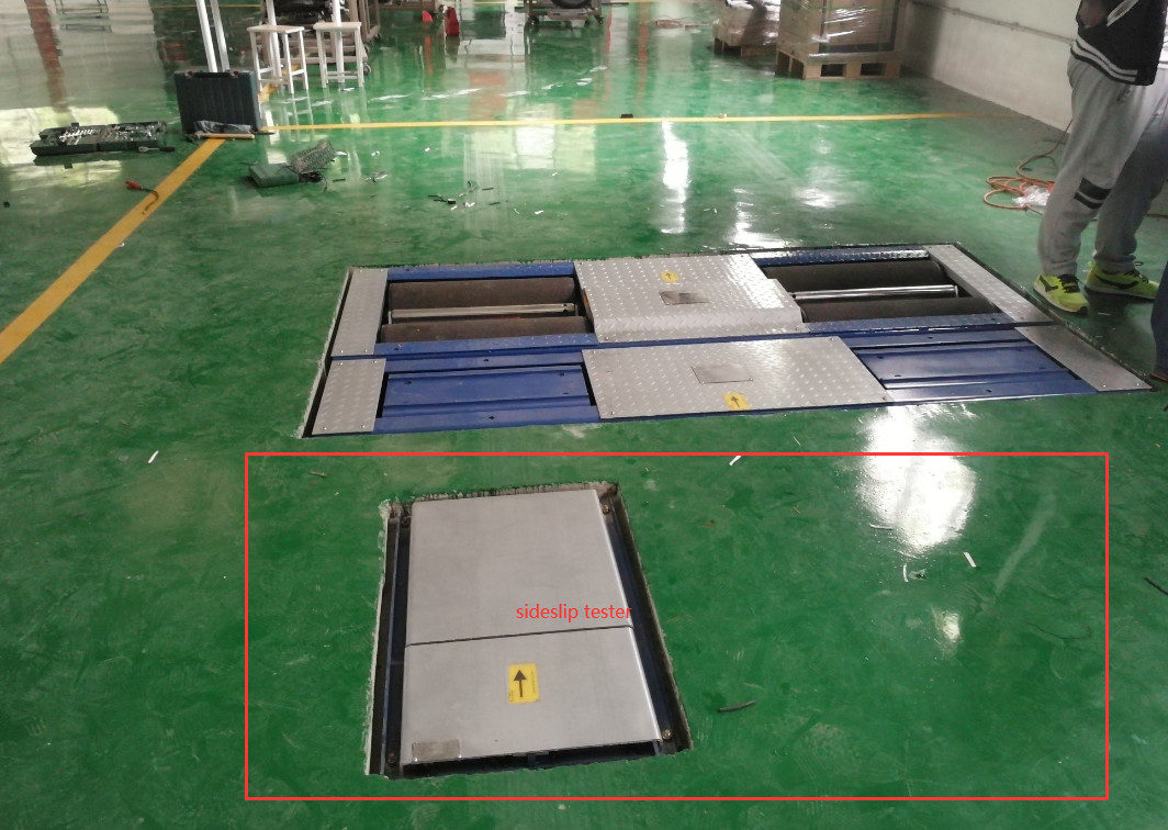 CTGT-3-4 Linha de ensaio de veículo de rolos 4 em 1 Teste de travões de rolos com carga no eixo Teste de deslizamento lateral de placa única Teste de suspensão