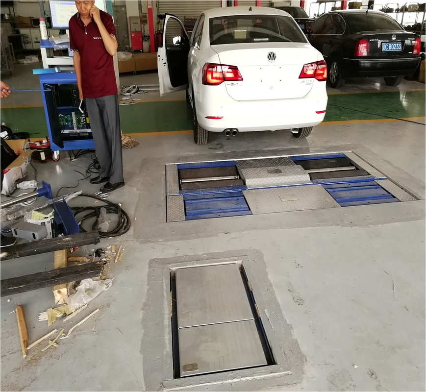 CTGT-3-4 Linha de ensaio de veículo de rolos 4 em 1 Teste de travões de rolos com carga no eixo Teste de deslizamento lateral de placa única Teste de suspensão