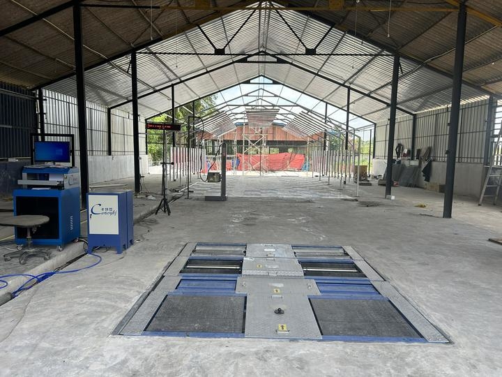 Testador de freios de rolos 5 em 1, testador de suspensão, carga por eixo, placas duplas, deslizamento lateral, velocímetro, testador de faróis