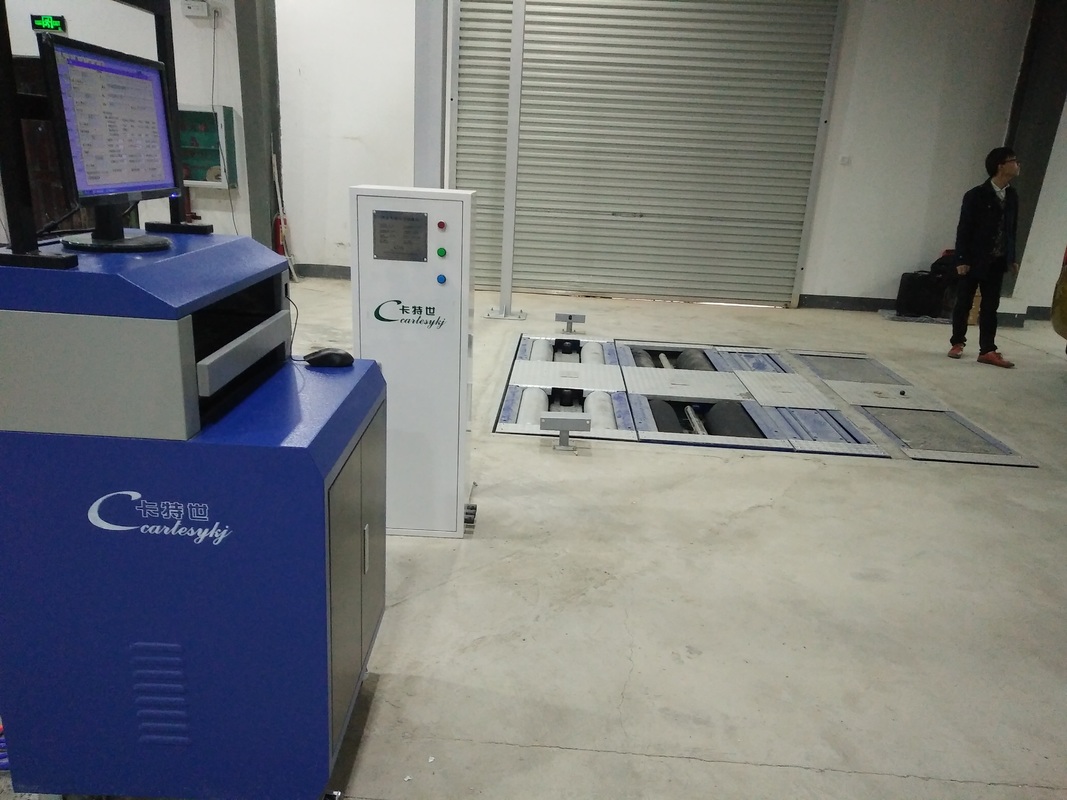 Teste de travões de rolos 5 em 1 com carga máxima no eixo de 4000 kg, deslizamento lateral de placa dupla e computador de controle industrial para linha de teste do veículo