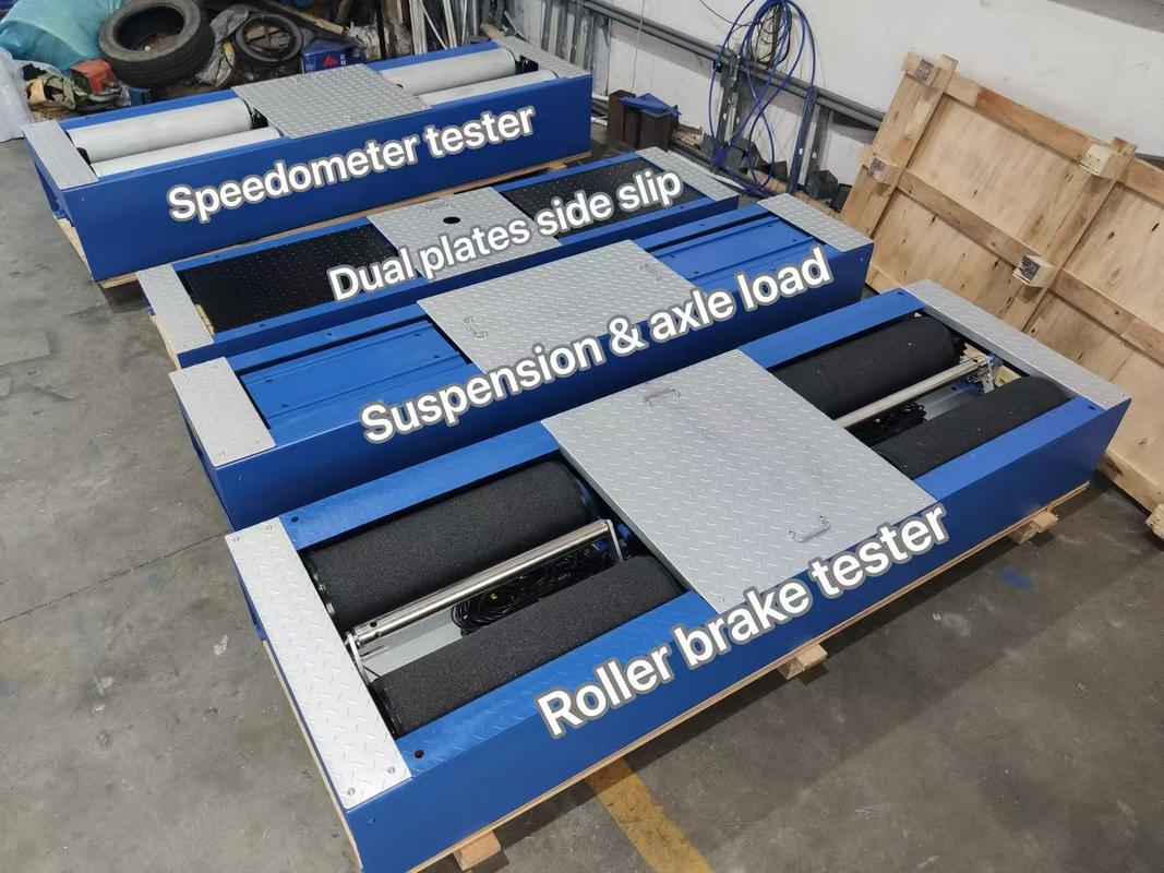 Testador de Freio com Rolos 5 em 1 com Carga Máxima de Eixo de 4000kg Rolo de Lixamento Patenteado e Computador de Controle Industrial
