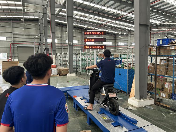 Cartesykj deliver to VN 2-wheeled Motorcycles Centralized Testing Line Include Brake Force Axle Load Speedometer Clamping Wheel Alignment Headlight Tester Noise Meter