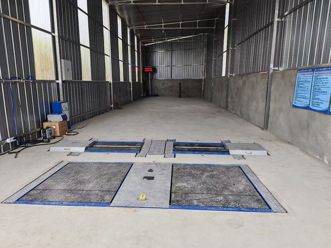 Carreira de ensaio de caminhão cartesia para oficina de reparação Motor Roller Brake Tester Forças com eixo Carga de placas duplas lateral slider tester 10T capacidade